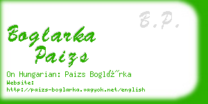 boglarka paizs business card